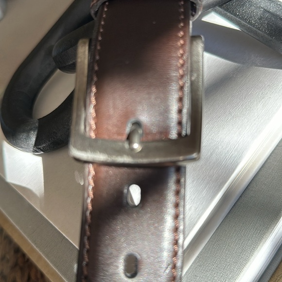 Columbia Woven Leather Mens Belt Tan and Brown - Picture 6 of 6